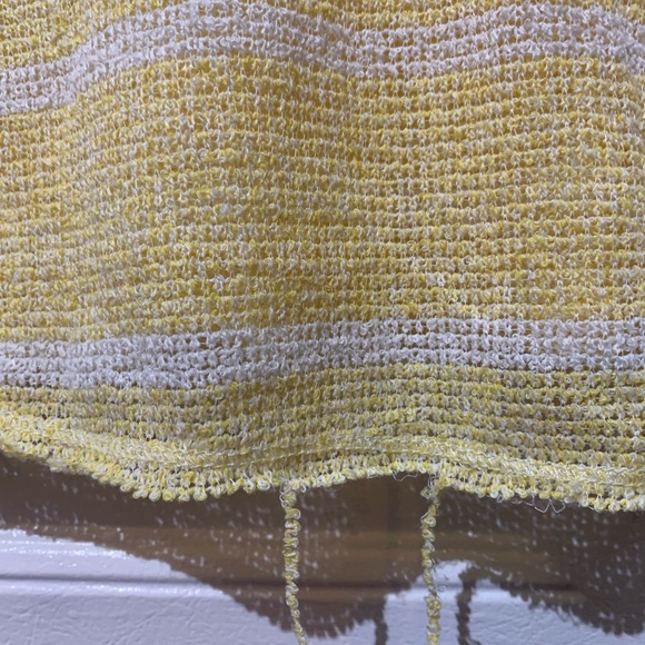 BN Zara distressed Yellow White Striped Thin See Through Tank Top - Picture 6 of 9